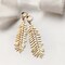 Long Brass Textured Leaf Statement Earrings product 1